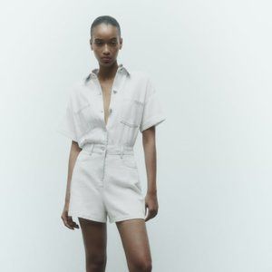 NWOT Zara Europe Denim Romper